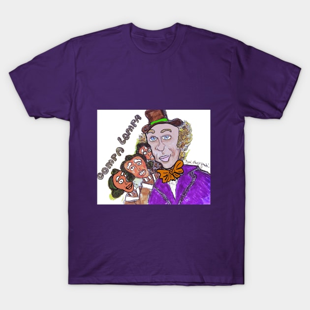 Willy Wonka and The Oompa-Loompas T-Shirt by TheArtQueenOfMichigan 